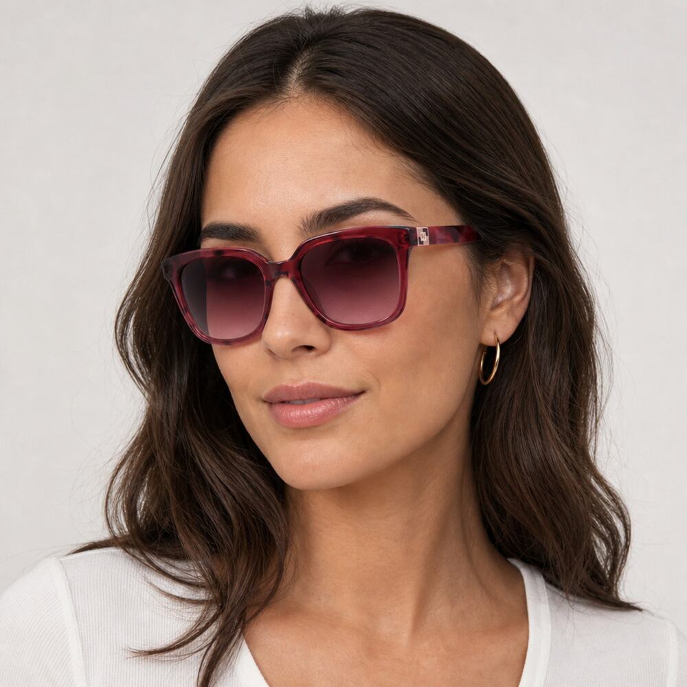 NEW Carolina Herrera HER 0236/S 82U Burgundy Red Havana Sunglasses authentic
